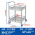 304双层不锈钢手推车学校实验室小推车 静音无磁加厚围栏仪器推车 201# 45*45*85cm 超小