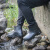 超轻款雨鞋男塑胶短筒水靴低帮轻便雨靴防滑防水时尚水鞋胶鞋 黑色 仅重200g L 适合39-40码