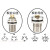 M8连接器接插件法兰座3芯4针孔穿墙式面板航空插头插座传感器接头 5孔母座 板后