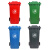 海斯迪克 户外垃圾桶 大号加厚环卫挂车桶 塑料带盖分类垃圾箱 蓝色240L挂车带轮 HKT-393