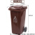 冰禹 BY-626 户外厂房垃圾桶 大号特厚挂车桶 塑料分类垃圾箱 咖啡色 （湿垃圾） 加厚120L