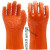 劳保胶手套浸胶工业橡胶磨砂防水防油耐酸碱全胶加厚浸塑防滑耐磨 橘色颗粒3双