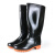 德威狮 耐酸碱高筒雨靴雨鞋防化靴雨鞋水鞋防滑耐油靴水鞋 黑色 37
