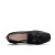 爱步（ECCO）女鞋秋季新款英伦风粗跟小皮鞋乐福鞋平底鞋安妮208523 黑色 35