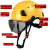 防砸工地安全帽带护目镜新国标建筑劳保透气救援盔印字 黄色帽+茶色护目镜