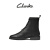 其乐（Clarks）克隆系列女鞋秋冬英伦风骑士靴复古侧拉链工装高帮皮靴 黑色 261747754 35.5