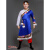 越岳藏族服装男藏袍夏季舞蹈演出少数民族藏服冬季西藏藏式演出服蒙古 长袖红衣宝蓝裙180度套装 花环+ 160(S码)