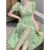 BMLC裙子夏天女装2024夏季新款少女感法式心机设计感绝美文艺少女绿色 绿色 S 85-100斤