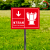 不锈钢插地式室外消火栓喷淋水泵接合器警示牌标识牌双面立柱定制 红色地下消火栓 30x20cm