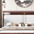 威达辰广东佛山品牌乌金木实木床中式现代轻奢软包床家用卧室双人床1.8 单床 1.8米气压结构