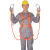 五点式高空安全带双背全身保险带建筑工地户外作业防坠安全绳套装 国标单大钩3米 半身式