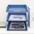办公室A4文件架收纳盒桌面文具加厚文件收纳架多层资料整理置物架 三层常规款优雅蓝