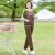 俞兆林中年妈妈夏装运动套装洋气中老年女T恤两件套大码短袖卫衣母亲节 咖色 4XL(建议135-150斤)