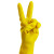 金诗洛 KY008 橡胶手套 加厚耐磨耐用清洁擦车工业劳保手套塑料手套防滑 黄色5双M