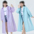 三茂长款一次性雨衣加厚男女款防雨透明便携 束口特厚款香芋紫两件装