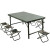 GAJY 野战桌椅 便携式铁质折叠会议桌指挥作业桌野餐桌 1桌+6个马扎 GA-023
