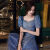 FRYZ少女裙子成人礼2024年新款甜美星空晚礼服蓝色长款亮片伴娘团气质 蓝色BF-1 XS 建议（80-89斤）