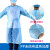 一次性防护服透气分体式防尘覆膜防水罩衣参观美容院工作服 蓝色 45克SMS XL