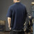 NASADKGM夏季重磅假两件Polo衫短袖体恤男宽松大码美式潮牌翻领半袖保罗衫 藏青色 XL（140-160斤）