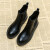 洛加图（Loucatoo）2023年秋冬季新款平底短靴女英伦风切尔西靴弹力马丁靴子 黑色(单里) 35