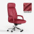 ework老板椅舒适久坐办公椅可躺靠背皮椅轻奢会议简约电脑椅子红色皮革 西皮/酒红色