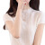 燕浔2024夏季新款半高领短袖针织打底衫女气质薄款透气舒适T恤女上衣 白色 XL 建议115-130斤