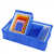 零件盒物料盒收纳盒配件箱塑料盒胶框五金工具盒长方形带盖周转箱 9#蓝色 195*146*65