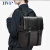 铂派（BVP）双肩包真皮休闲通勤感背包男2024新款电脑包 黑色-日常版