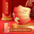 泓工达中国红口罩一次性外科国潮风不勒耳女高颜值新年2023 中国红100只外科独立装