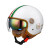 3C认证四季通用电动车头盔男女士四季通用款摩托车安全帽半盔全盔 双镜瓷白外短内彩