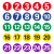 百舸 磁性数字号码牌机器机台序号设备编号重复使用橡胶软磁圆牌8*8cm绿底白字（1-20）