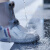 禹选工品 雨鞋套 中高筒防滑防水加厚耐磨易收纳雨靴套 灰色 S 