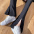 COZOK黑色开叉微喇叭裤女2024年夏季季新款高腰显瘦小个子喇叭 3XL