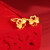中国黄金（CHINA GOLD）黄金耳钉5G足金双色四叶草爱心耳饰时尚送老婆送女友情人节礼物 双色花耳钉约1.54g
