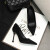 XMXE品牌浅口细跟高跟鞋女2024夏季新款气质工作职业鞋女黑色尖头单鞋 黑色跟高8厘米 38