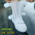 雨鞋套防水防滑高弹加厚时尚脚套便携式成人骑手鞋套水鞋雨靴工业品 zx白色中筒 2XL码 43-45请参考尺码表