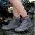 阿力牛 AZF87 双层鞋底防水雨鞋套 加厚耐磨防滑鞋套 茶色中筒 L(37-39码) 