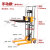 轻便型堆高叉车液压平台车行李搬运升高电瓶升降工作台迷你工位车 SDDJS850400kg085m手动脚踩升降