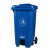 240L户外垃圾桶带盖带轮环卫大号垃圾箱移动分类大型废物桶100升 240L特厚中间脚踩军绿色