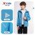 特步（XTEP）中大童男童双层风衣保暖外套风衣运动休闲时尚百搭外套上衣 蔚之蓝 170cm