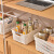 桌面镂空收纳盒家用零食玩具塑料置物筐日式收纳筐宿舍厨房 白色中号单个装