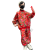 豪牧雷东北大花儿童  棉袄冬季中国风唐装卫衣套装拜年服男童加厚过年衣 红色加绒套装 120cm