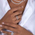 APM Monaco[新品]密镶戒指银白色精致优雅叠戴指环生日礼物礼物 银白色 58