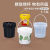 食品级塑料桶圆桶带盖密封桶酱料桶商用小水桶2/3L/4/5/10L升公斤 1L透明带提手塑料水桶 2个