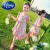 迪士尼（Disney）女童夏装套装新款网红炸街儿童衣服女宝宝洋气夏季背心两件套 粉色 连衣裙款 80