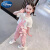 迪士尼（Disney）女童夏季套装2024新款洋气时髦中小童薄款休闲宝宝夏装短袖一整套 粉红色 熊套(不包包) 140 建议身高 130-140cm