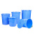 久臻 YGJ049 加厚塑料清洁圆桶 大容量圆形水桶  蓝色带盖60L