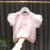 迪士尼甜美女童纯棉短袖T恤夏季宝宝网纱泡泡袖亮片樱2-12岁小孩子穿的 白色 130cm