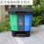 三合一垃圾分类三胞胎桶商用脚踏式三垃圾分类垃圾桶单桶拆提 咖黑蓝 60L