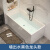 定制克力家用小户型网红浴缸薄边无缝一体长方形独立式恒温小浴 空缸+黑色墙上龙头 11m